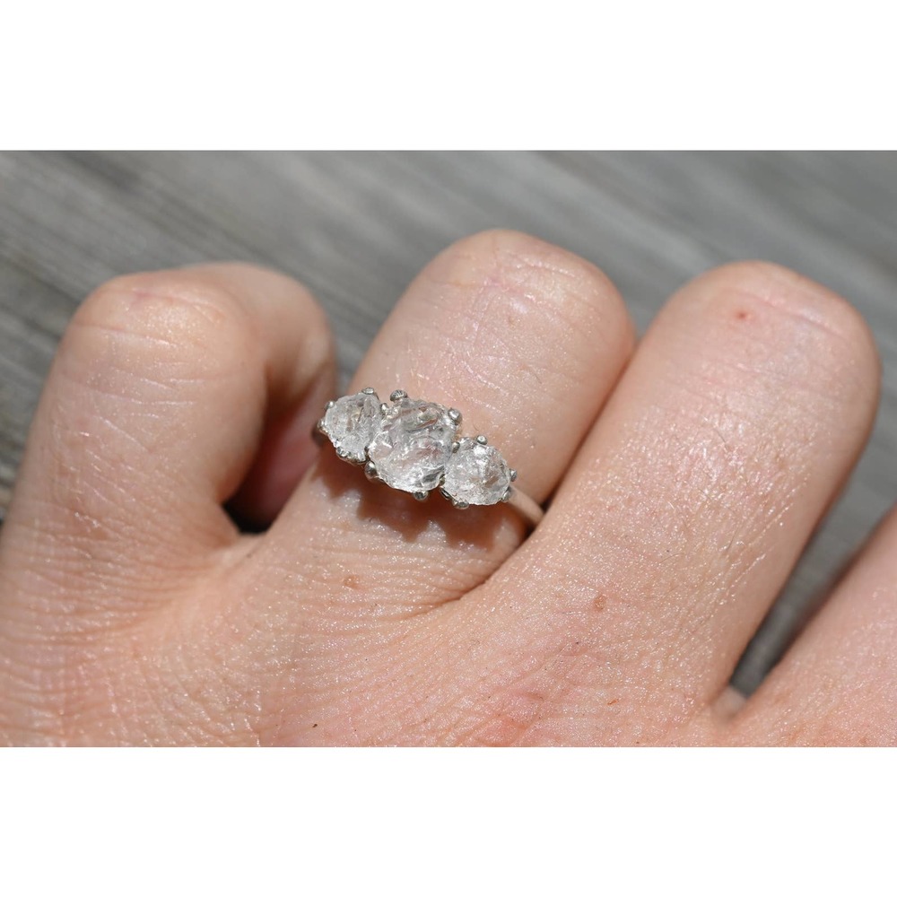 Engagement ring, raw diamond ring, natural stone ring, alternative engag…
